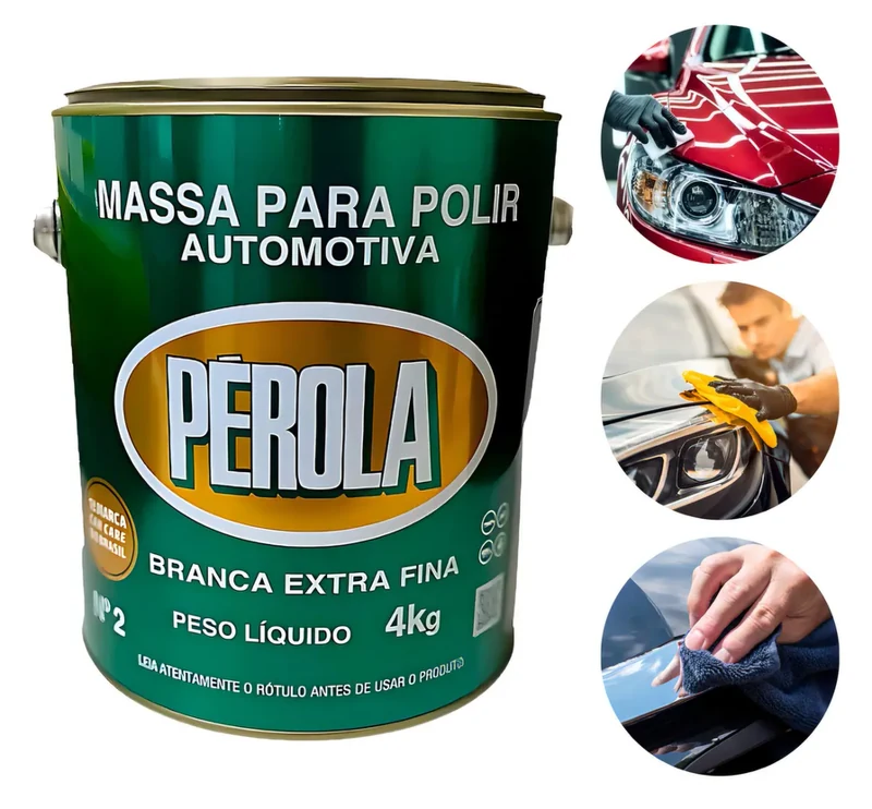 Massa para polir automotiva Pérola branca extra fina, 4 kg